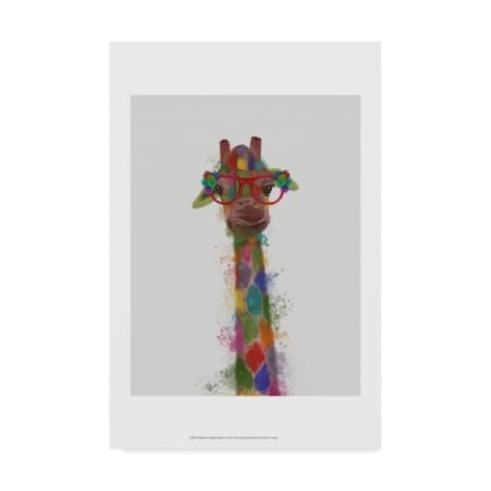 Fab Funky 'Rainbow Splash Giraffe 3' Canvas Art,30x47